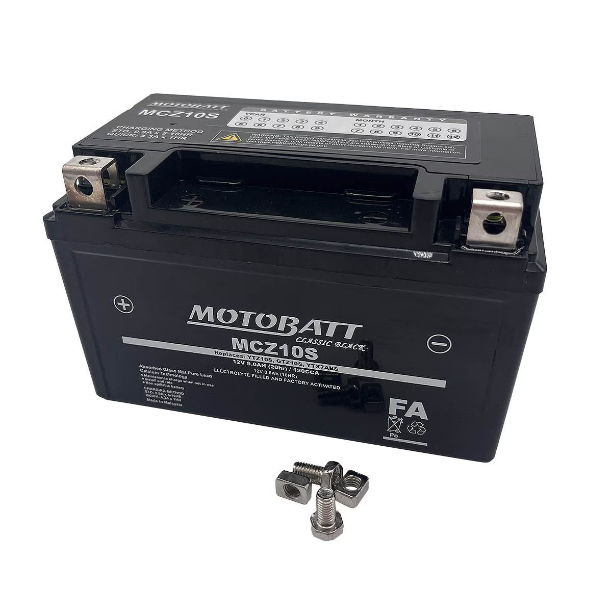 Motobatt - Classic Black Battery (MCZ10S)