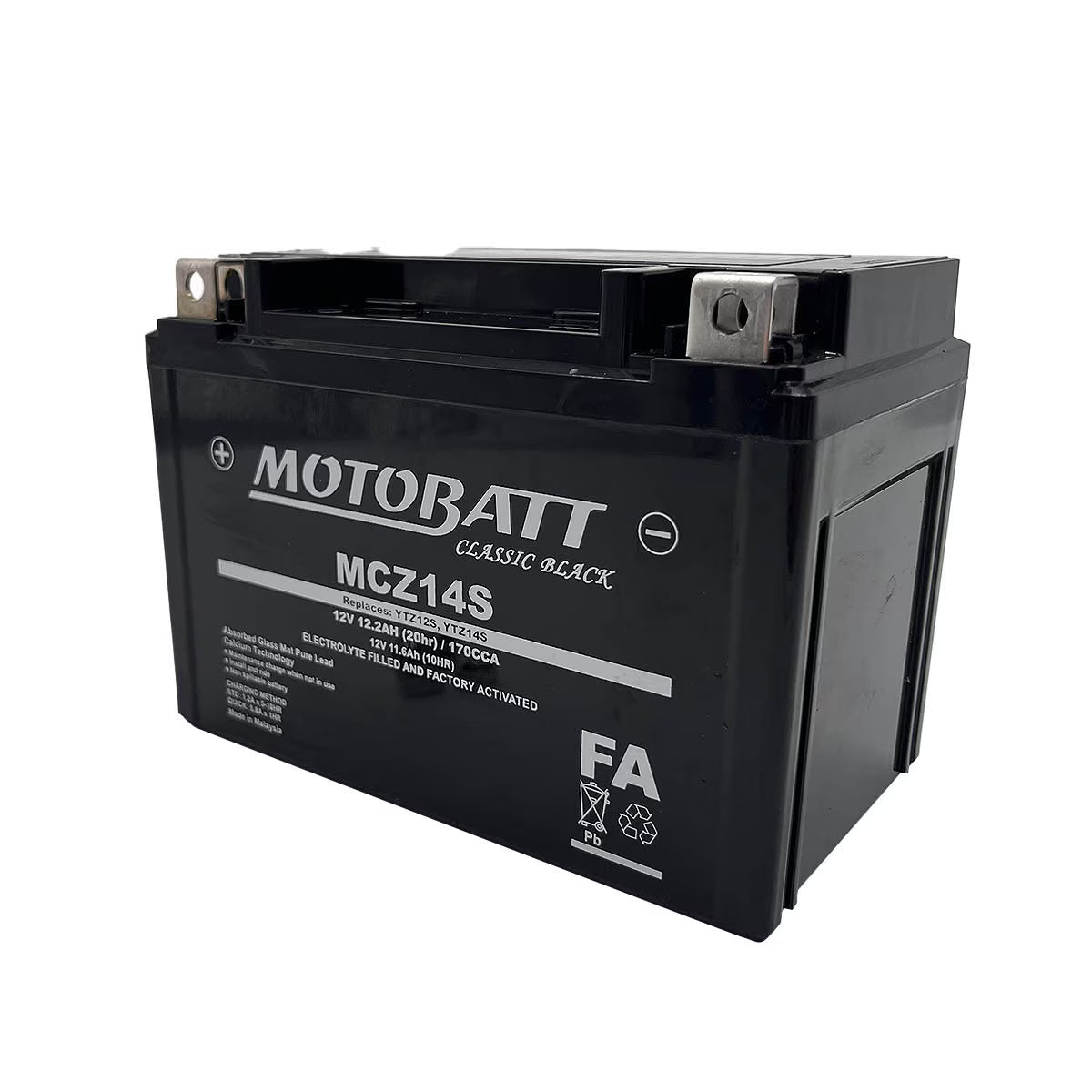 Motobatt - Classic Black Battery (MCZ14S)