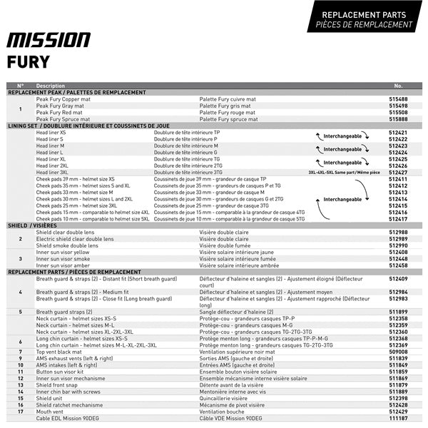 CKX-HELM MISSION EDL FURY CARB SPRU MAT 3XL 515887