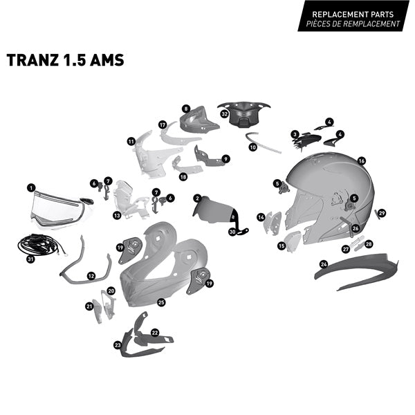 CKX-HELM TRANZ1.5AMS EDL CYBER T WLF GLOS XS 516341 