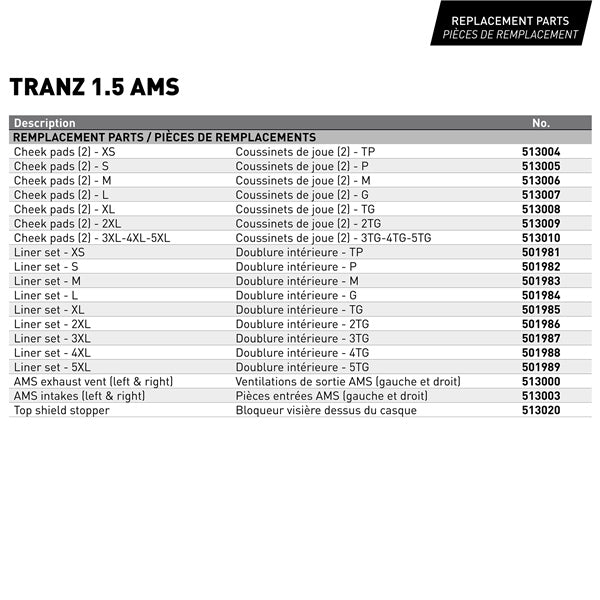 CKX-HELM TRANZ1.5AMS EDL CYBER T WLF GLOS XS 516341 
