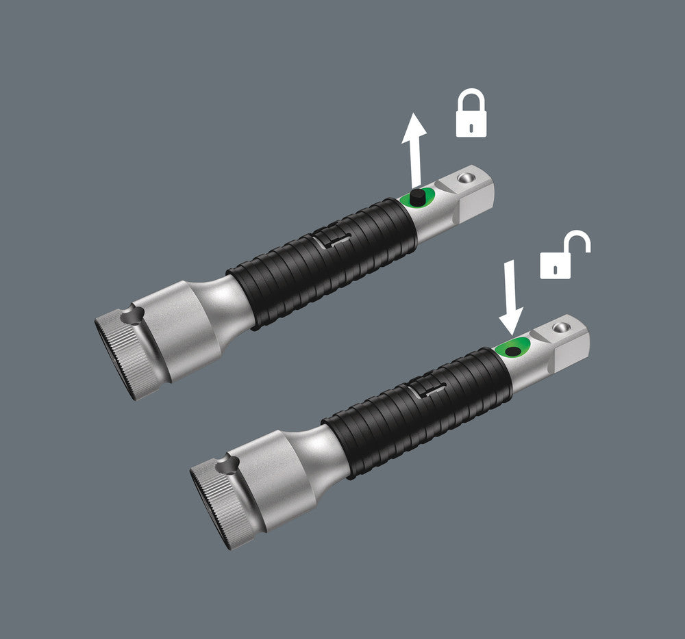 Wera Tools - 8796 LB Zyklop "flexible-lock" extension with free-turning sleeve, long, 3/8"