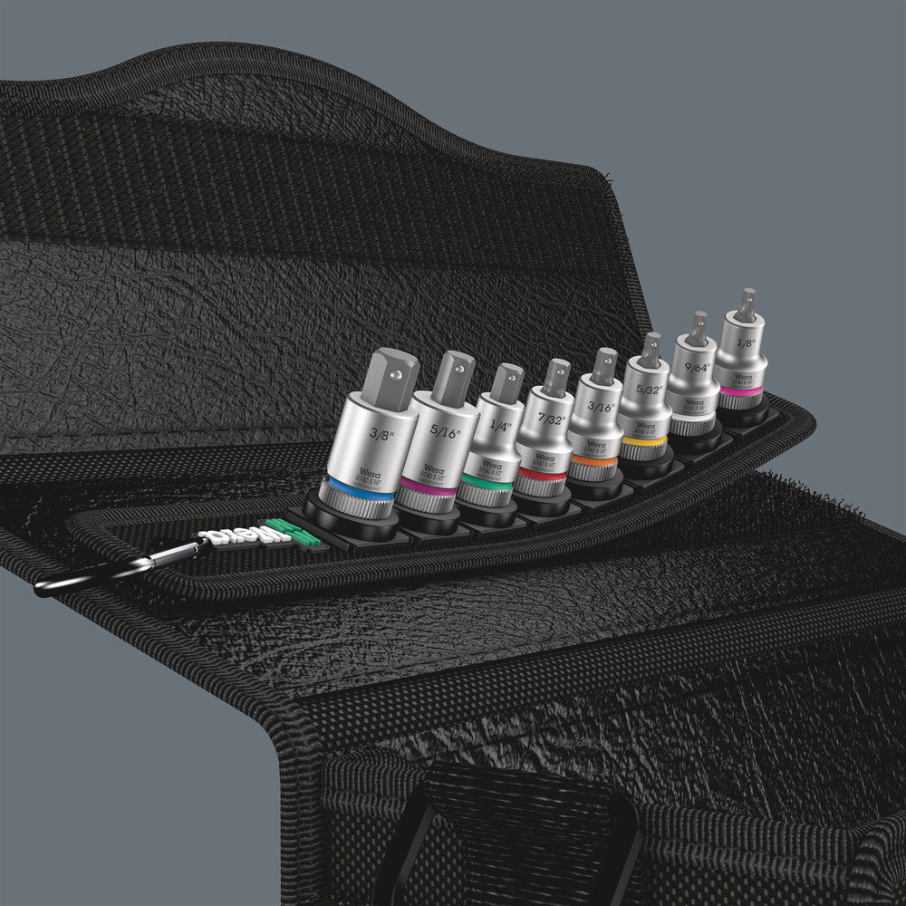 Wera Tools - Belt B Imperial 1 Zyklop In-Hex-Plus bit socket set with holding function, 3/8" drive
