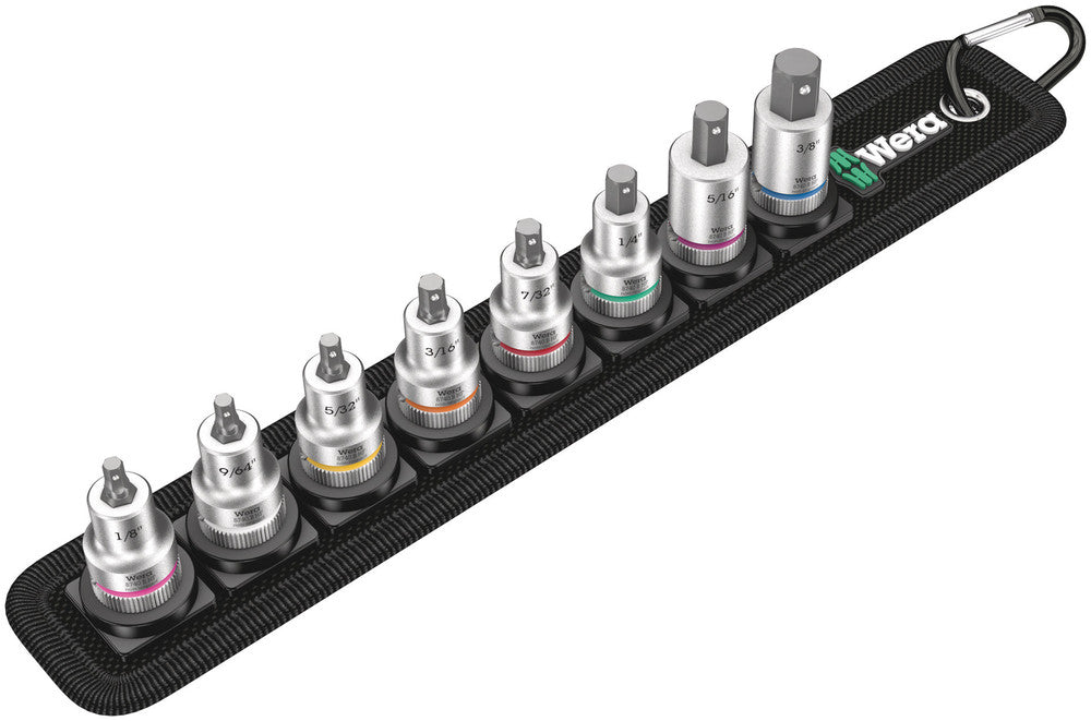 Wera Tools - Belt B Imperial 1 Zyklop In-Hex-Plus bit socket set with holding function, 3/8" drive