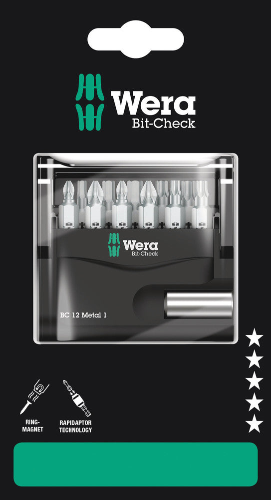 Wera Tools - Bit-Check 12 Metal 1 SB
