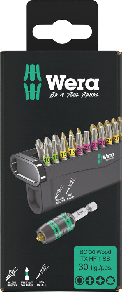 Wera Tools - Bit-Check 30 Wood TX HF 1 SB