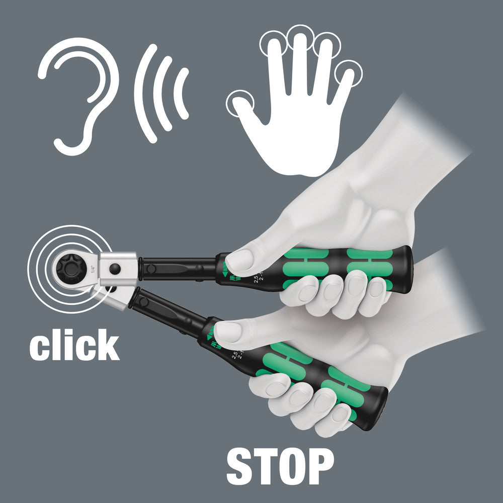 Wera Tools - Click-Torque XP 4 pre-set adjustable torque wrench for insert tools, 20-250 Nm, 20 Nm