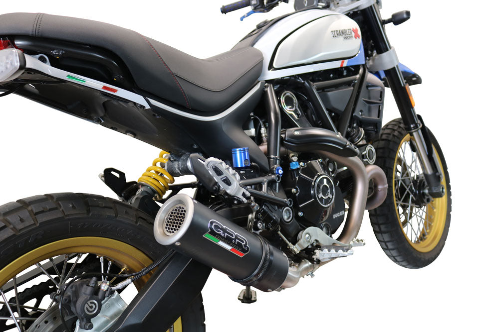 GPR-Exhaust---M3-Black-Titanium-Slip-on-for-Scrambler-800-Nightshift-Urban-Motard-from-2021-to-2022-dB-Killer-Link-Pipe-Catalyst