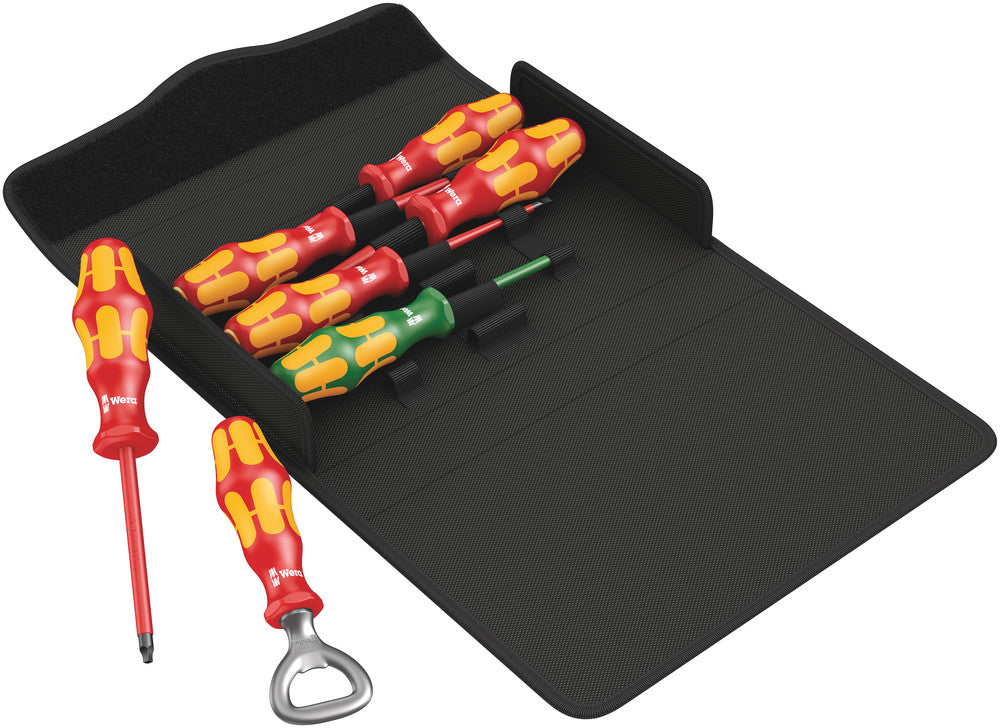 Wera Tools - Kraftform 100 iS/7 set 3 Screwdriver set Kraftform Plus series 100. Partly with reduced blade diameter