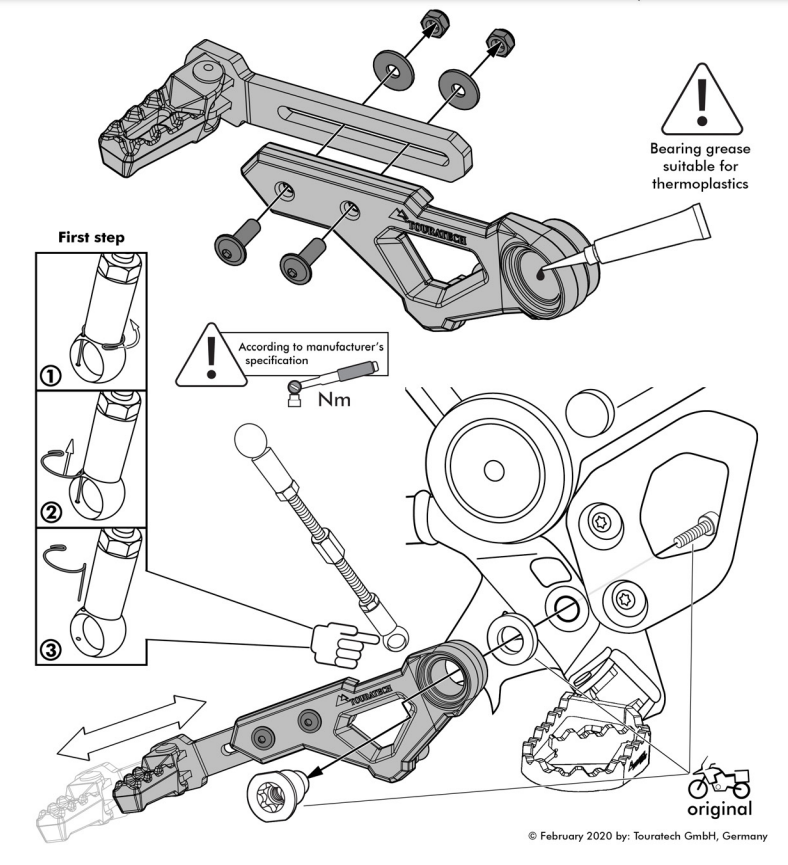 Touratech - Shifter Adjustable & Foldable - BMW R1250GS /GSA, R1200GS 13-19 /GSA
