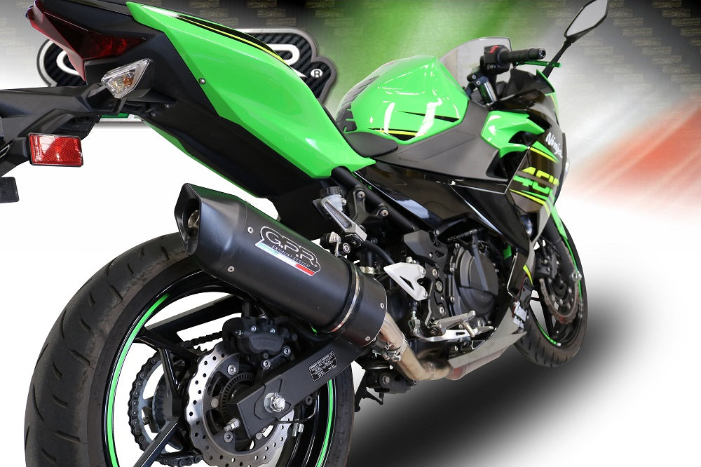 GPR-Exhaust---Furore-Evo4-Nero-Slip-on-for-Ninja-400-from-2018-to-2022-dB-Killer-Link-Pipe