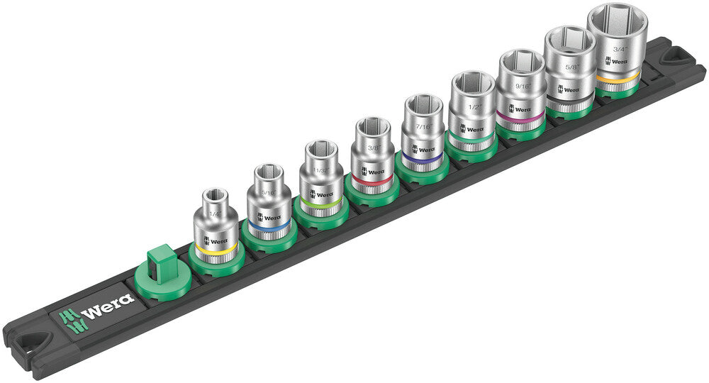 Wera Tools - Magnetic socket rail B Imperial 1 Zyklop socket set 3/8" drive, imperial