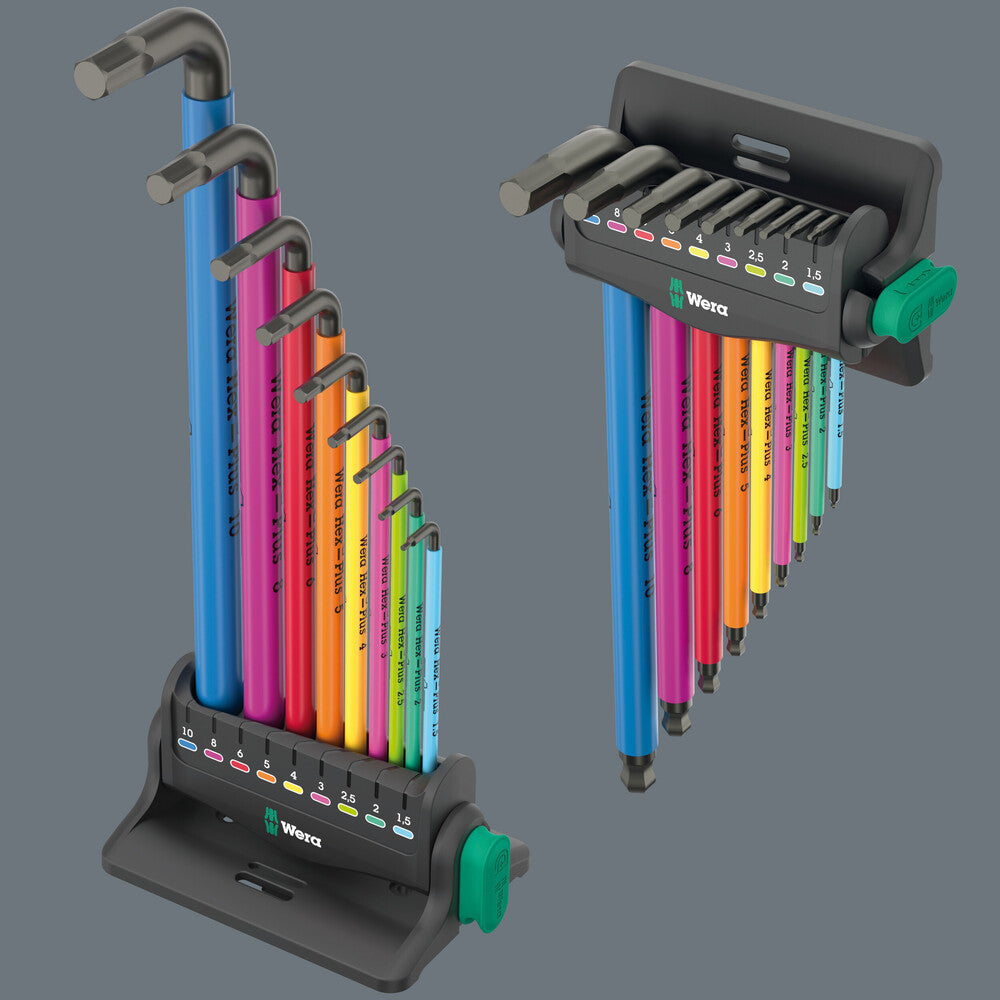 Wera Tools - 950/9 Hex-Plus Multicolour 3 L-key set, metric, BlackLaser