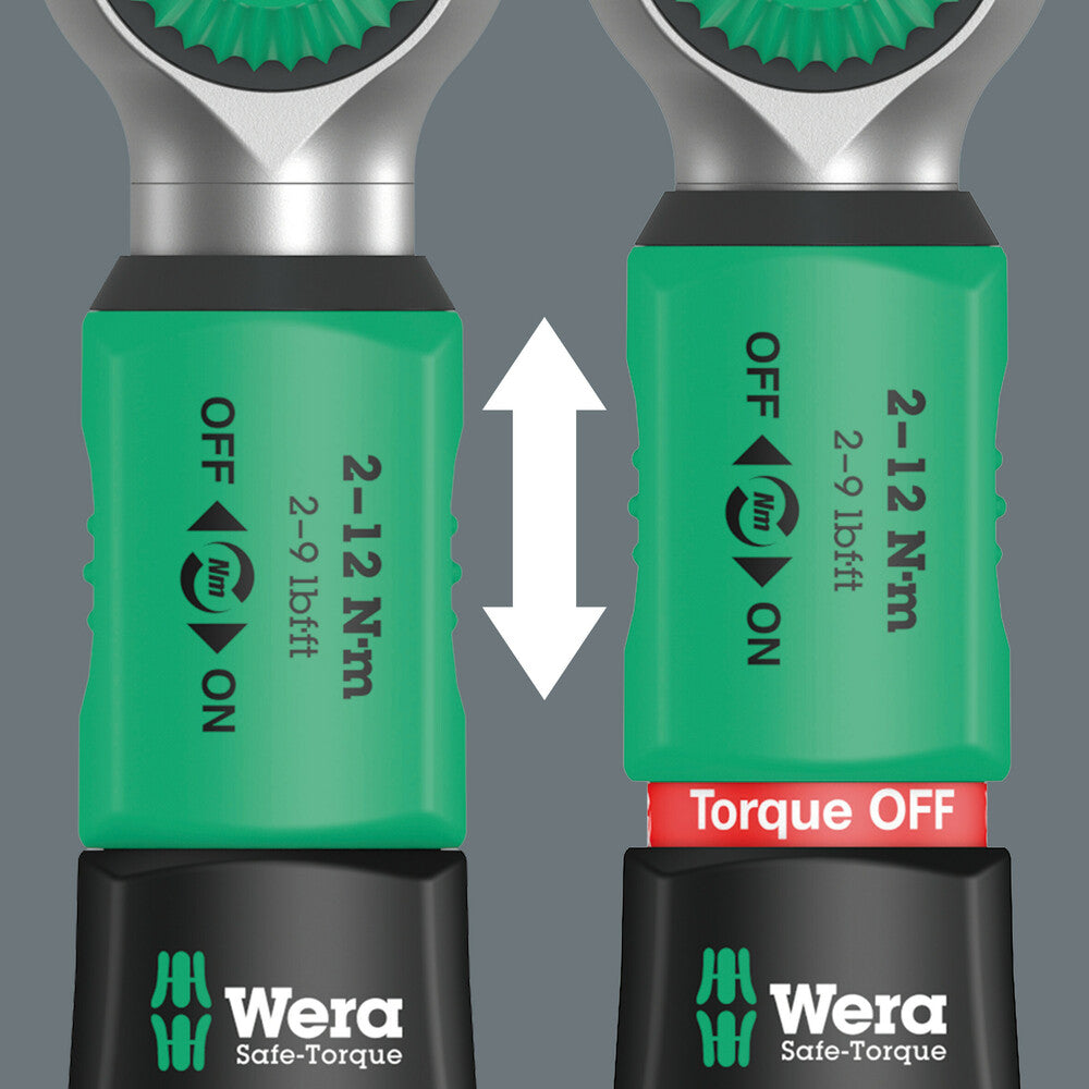 Wera Tools - Safe-Torque A 1 torque wrench with 1/4" square head drive, 2-12 Nm