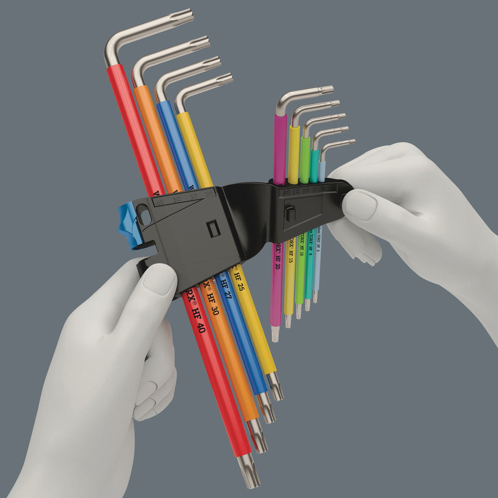 Wera Tools - 3967/9 TX SXL Multicolour HF Stainless 1 L-key set with holding function, stainless