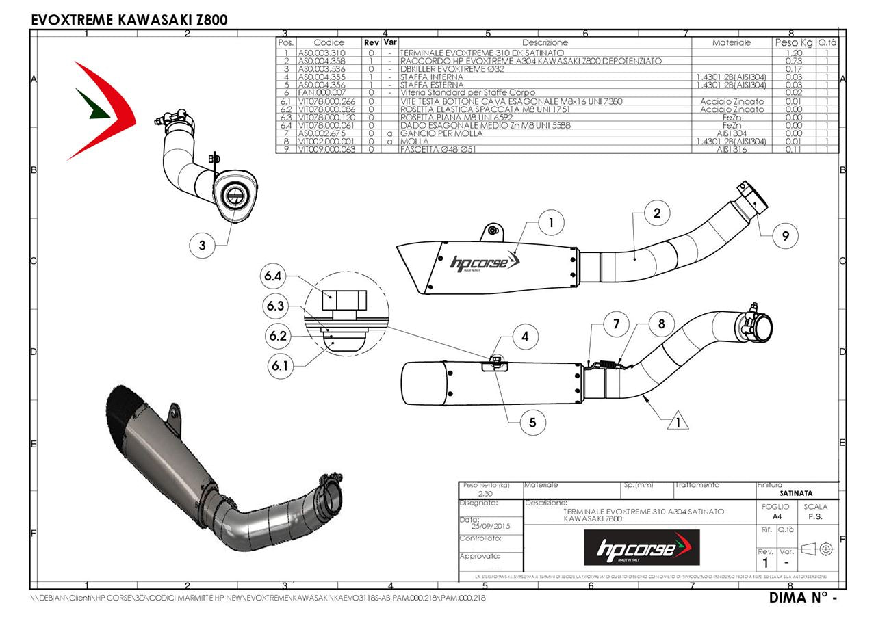 HPCorse - EvoXtreme 310mm Exhaust for Kawasaki Z 800 '13-'16