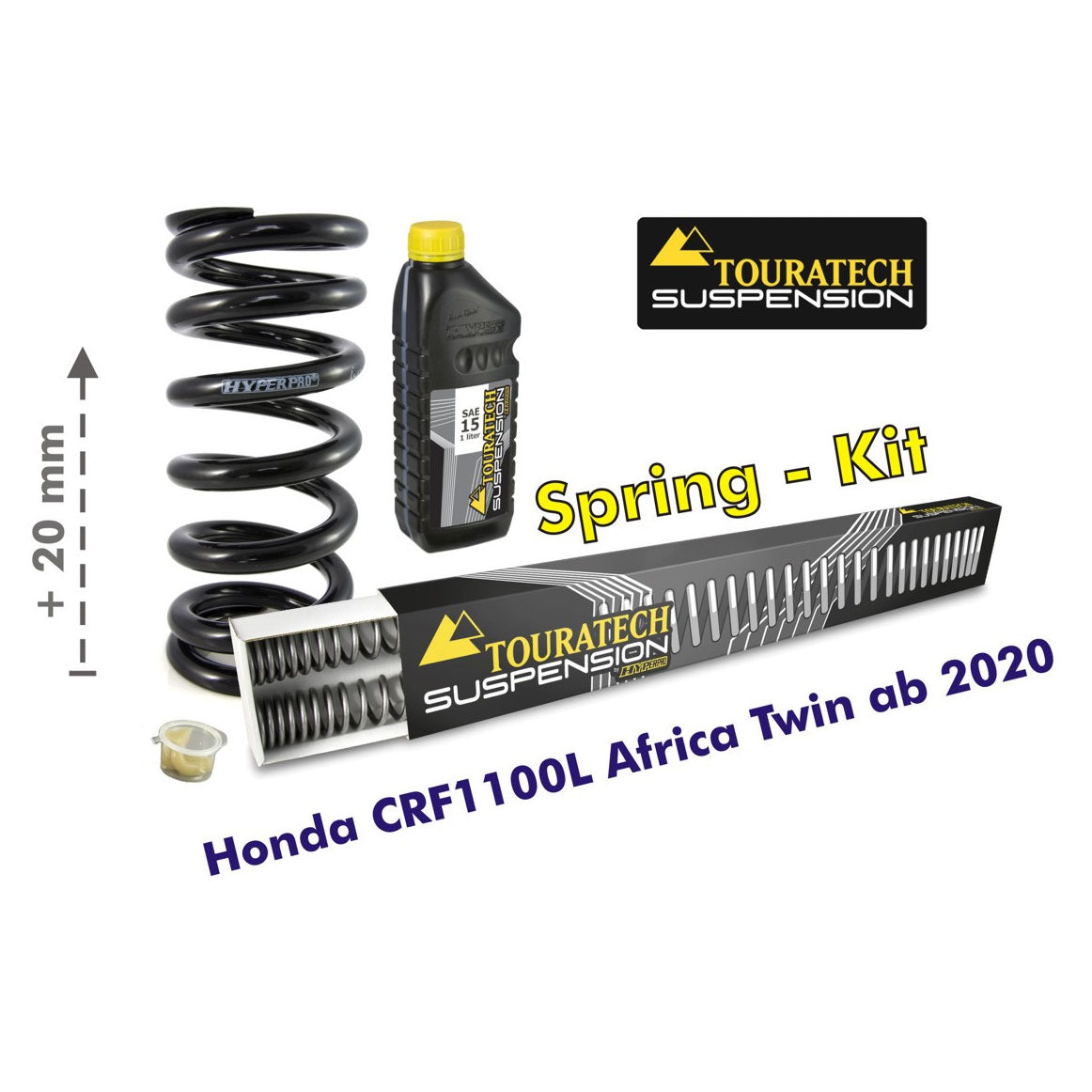 Touratech - 20mm Raising Progressive Fork & Shock Springs for Off-Road - Honda Africa Twin CRF1100L