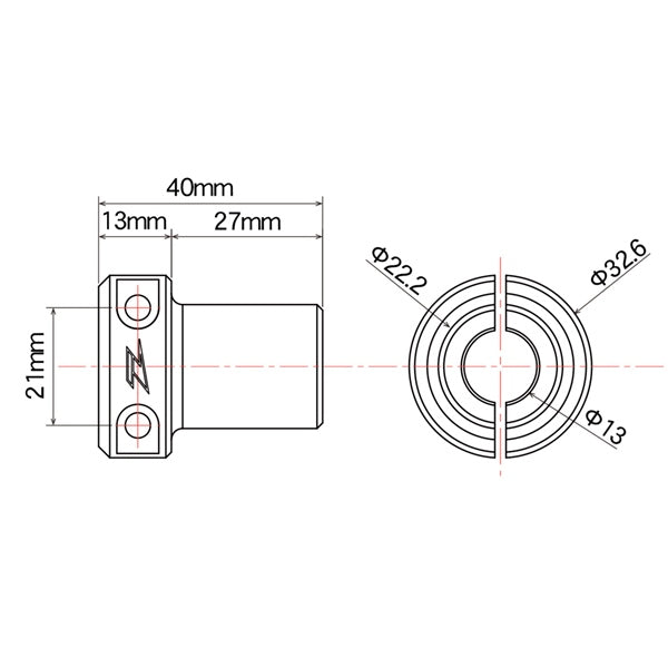 DRCZeta-ADAPTER CONVERSION 13MM/22.2MM ZE60-1050 4547836387784