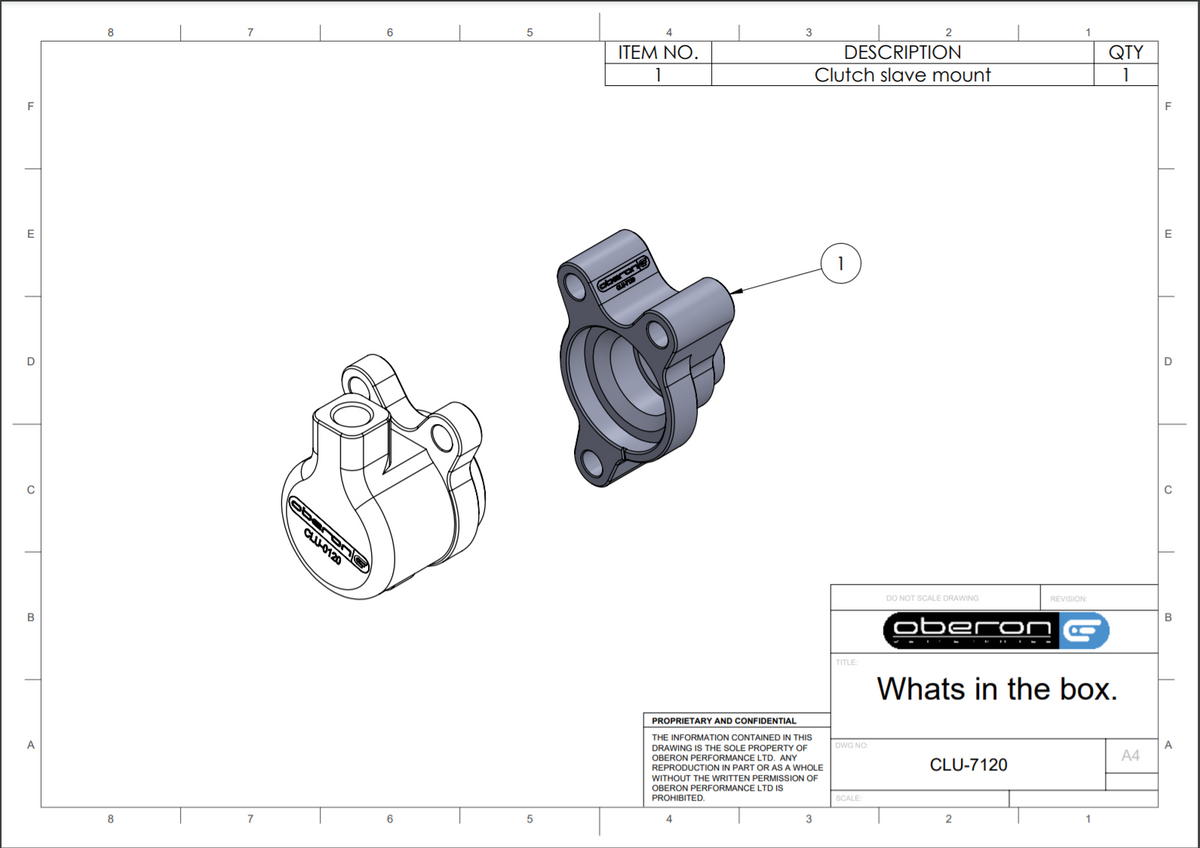 Oberon - Mounting Plate for Aprillia Clutch Slave Cylinder (CLU-7120)