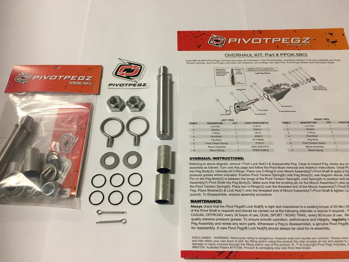 Pivot Pegz - Overhaul Kit - (Services two pegs) PPOK-MK3