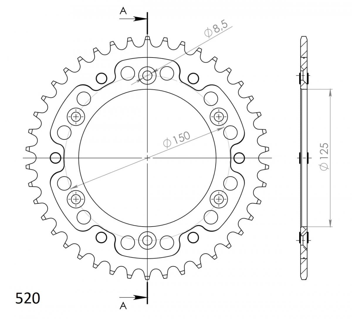 Supersprox - Rear Sprocket - 42T - Gold for KTM (RST-990-42-GLD)