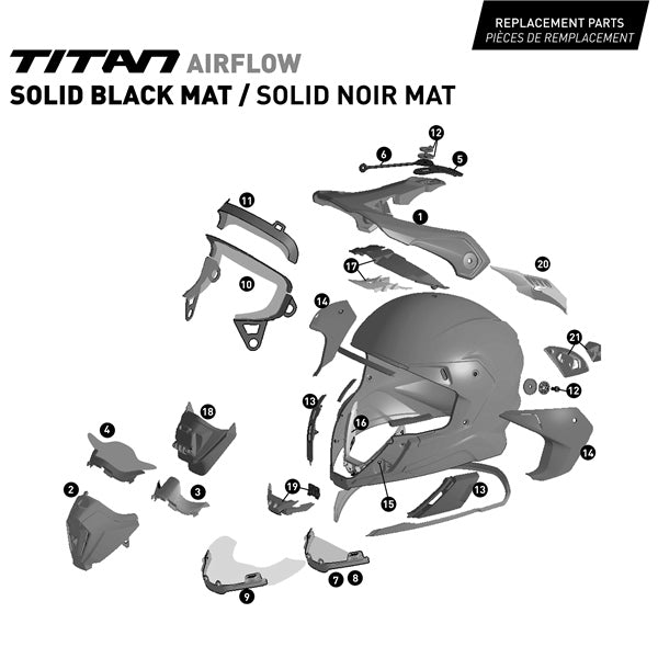 CKX-HELM TITAN AF EDL SOLID BK MAT 3XL CKX 512637