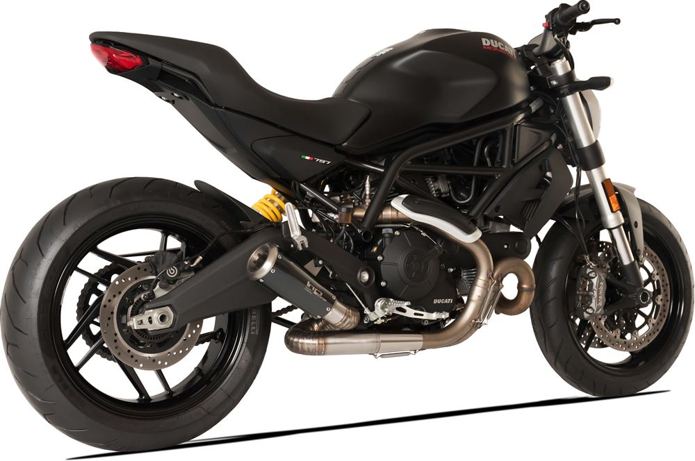 HPCorse - GP-07 Muffler for Ducati Monster 797 Muffler for Ducati Monster 797 (Curved Link Arm)