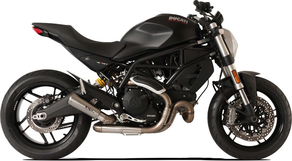 HPCorse - GP-07 Muffler for Ducati Monster 797 Muffler for Ducati Monster 797 (Curved Link Arm)